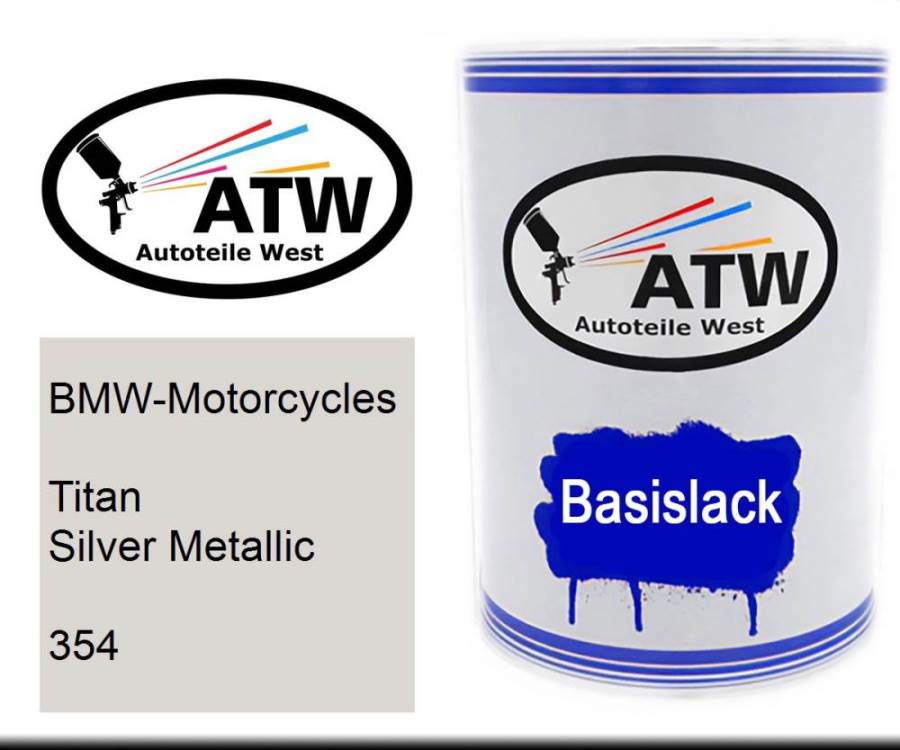 BMW-Motorcycles, Titan Silver Metallic, 354: 500ml Lackdose, von ATW Autoteile West.